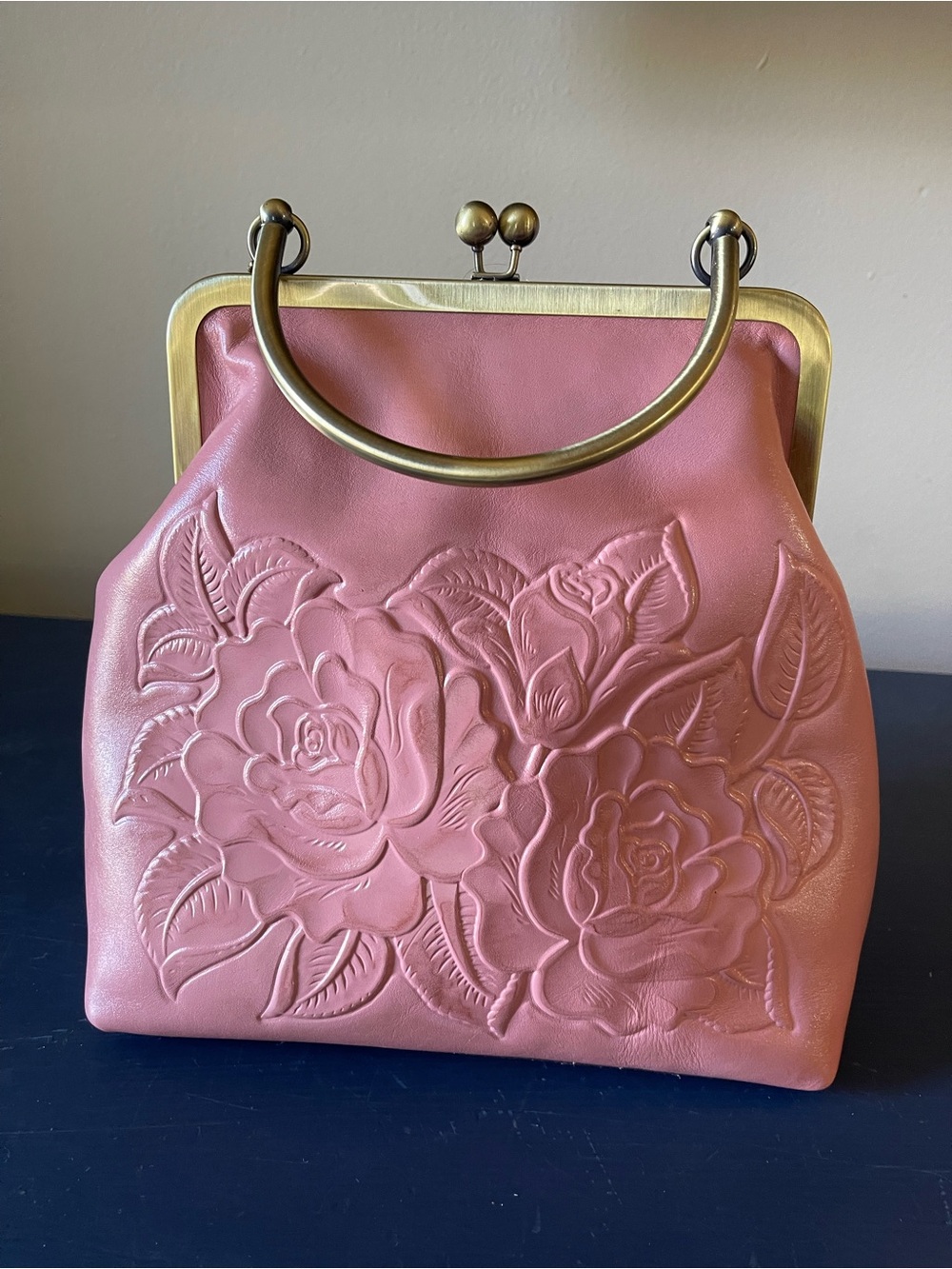 Patricia Nash Pink Embossed Leather Frame Crossbody Bag - Picture 8 of 9